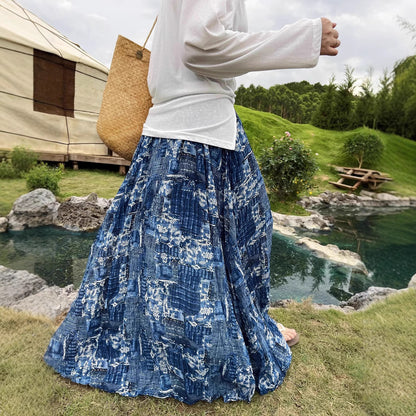 【ボトムス】夏新作 ハイウエスト ゆったりシルエット 細見え花柄スカート 上品な雰囲気【SHシリーズ】