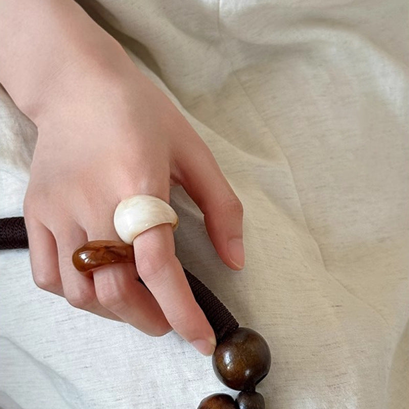 【グッズ】韓国風 レトロ 個性派デザイン 中華風 アクリル リング