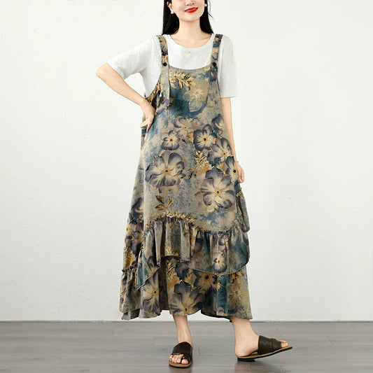 【ワンピース】フレンチ風 花柄キャミワンピース シフォン素材 夏新作 レディース 甘め 大人可愛い リゾートノースリーブワンピース【SHシリーズ】