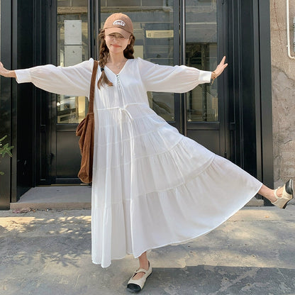 【ワンピース】フレンチ風  秋新作 優雅な気質 ミディ丈 スリム見え 長袖ワンピース【JZシリーズ】