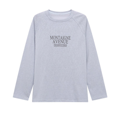 【トップス】リラックス感 ロゴプリント クルーネック 長袖Tシャツ 【JZシリーズ】
