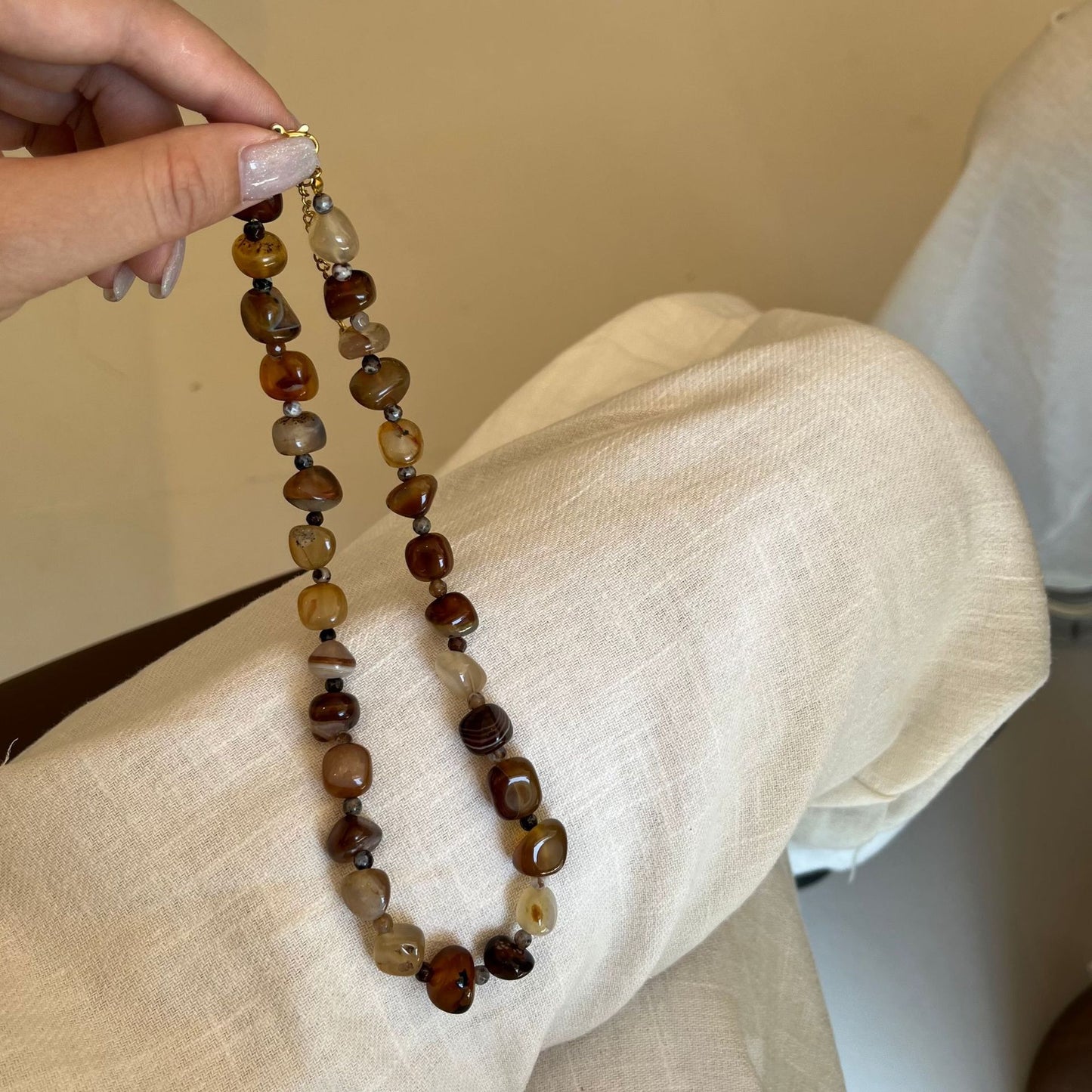 【🎁 B2G1｜先行スタート！】【グッズ】ヴィンテージ風 ビーズ チタン鋼 ネックレス  チョーカー