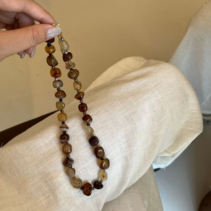 【🎁 B2G1｜先行スタート！】【グッズ】ヴィンテージ風 ビーズ チタン鋼 ネックレス  チョーカー