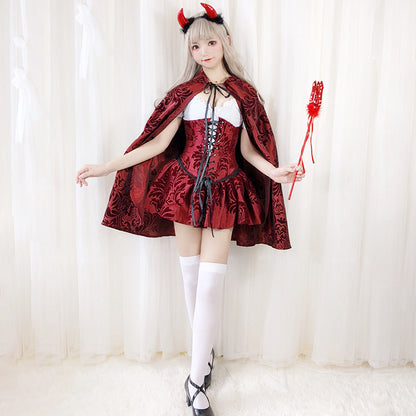 【ハロウィン】大人用 コスチューム 海賊 ウィッチ ゴシック スカーレットキャップ ケープ ヴァンパイア