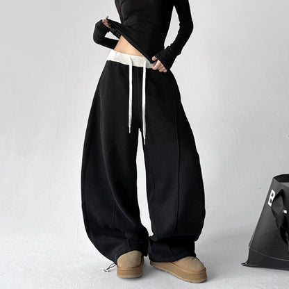 【ボトムス】ワイドスウェットパンツ 裏起毛 冬 しっかり生地 2way ゆったり＆裾絞り【FCシリーズ】