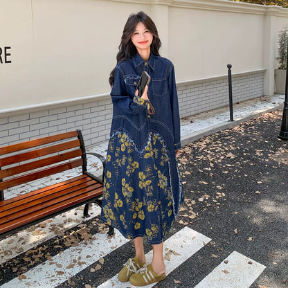 【ワンピース】デザイン性 マイナー プリント カジュアル  着痩せ シャツワンピース【SHシリーズ】