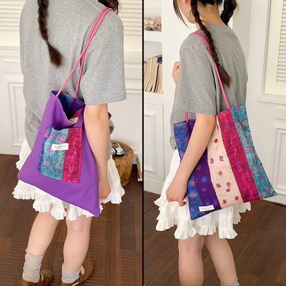 【バッグ】エスニック風 花柄 キャンバスバッグ 大容量 布バッグ バケットバッグ 【SHシリーズ】