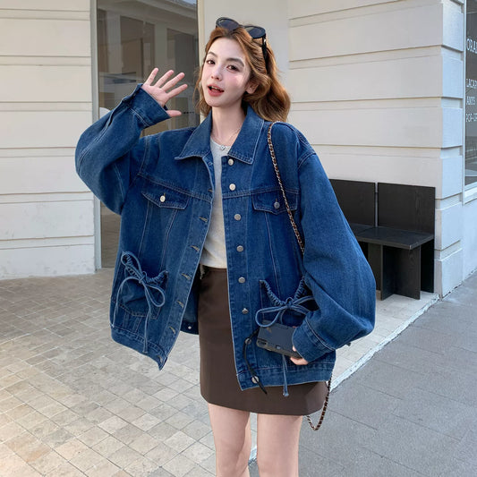 【アウター】スイート 蝶結び 若見え 春 新作 カジュアル 着痩せ ジャケット【JZシリーズ】