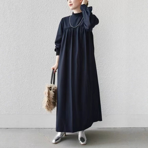 【ワンピース】切り替え メローフリル ギャザー ゆったり 長袖 ワンピース 【JZシリーズ】