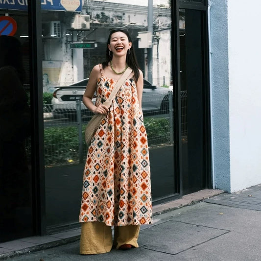 【ワンピース】ビーチリゾート プリント キャミソールワンピース 【SHシリーズ】