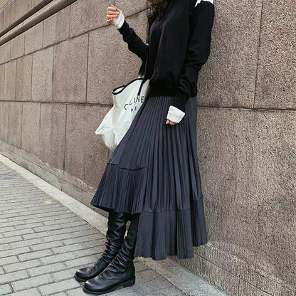 【24AW】【スカート】イレギュラー フリルギャザー フィッシュテイルスカート