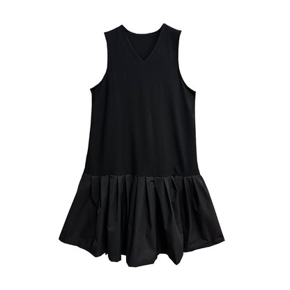 【ワンピース】春 秋 冬 Vネック 重ね着 ノースリーブ ワンピース 【AHシリーズ】