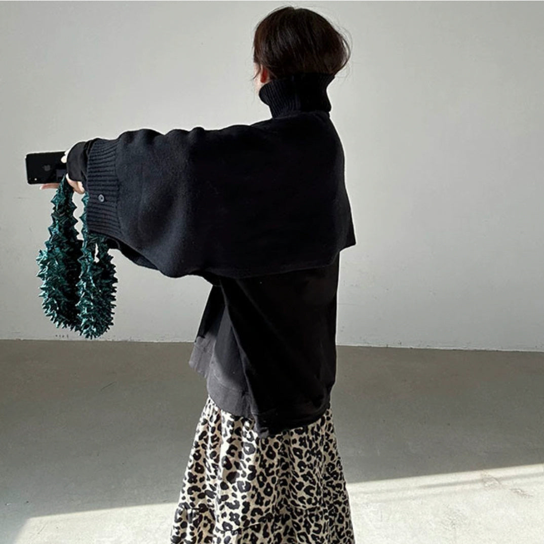 【トップス】イレギュラー 春 秋 冬 ショート丈  レイヤード セーター 【JZシリーズ】