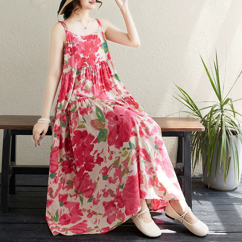 【ワンピース】夏 旅行・リゾート風 ビーチドレス ノースリーブ キャミソール ワンピース【SHシリーズ】