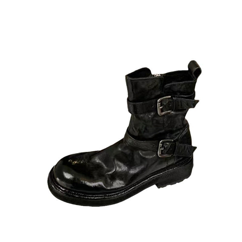 【シューズ】春秋冬 レトロ ヴィンテージ加工 ブーツ シューズ