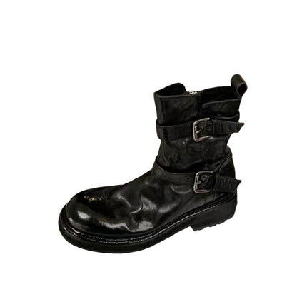 【シューズ】春秋冬 レトロ ヴィンテージ加工 ブーツ シューズ