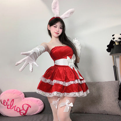 【クリスマス】コス制服 セクシー クリスマス衣装 メイド服 コスプレ うさぎガール クリスマスコス