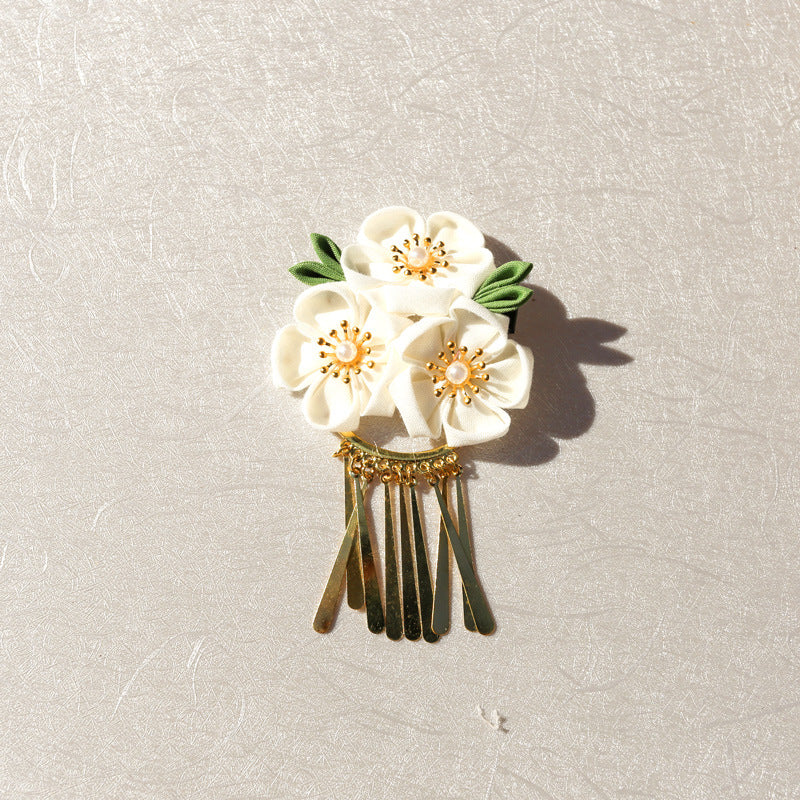 【セットアップ】夏 手作り布製  髪飾り つまみ細工風 和風ヘアアクセサリー 【SHシリーズ】