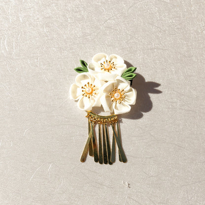 【セットアップ】夏 手作り布製  髪飾り つまみ細工風 和風ヘアアクセサリー 【SHシリーズ】