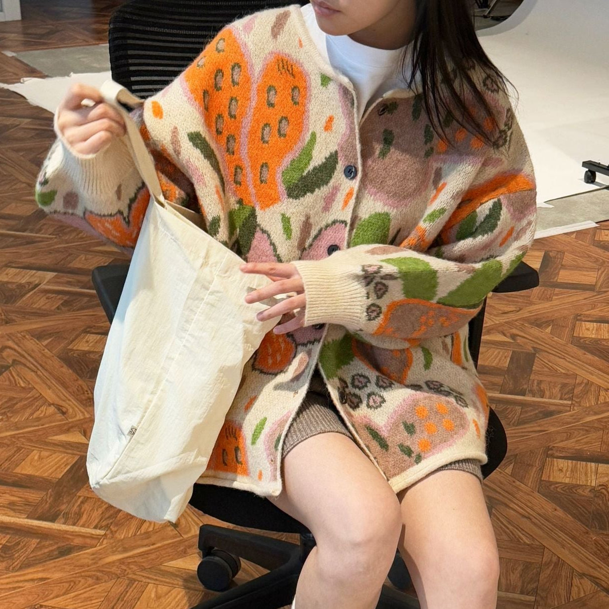 【トップス】春秋冬 日常に溶け込む ファッション プリント ニット生地 カーディガン【SNシリーズ】