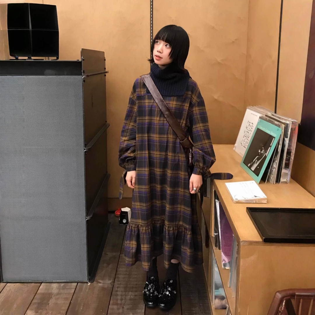 【ワンピース】フリル切替 春 秋 冬 袖口ワイドリボン ゆったりHラインワンピース 【JZシリーズ】