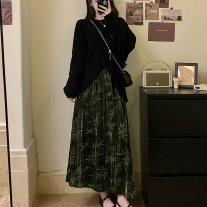 【セットアップ】フレンチ クールな セーター + スカート 2点上下セット【JZシリーズ】