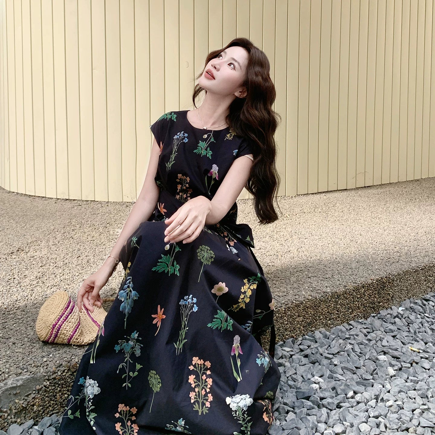 鄉村風小碎花收腰長裙｜氣質顯瘦連衣裙【SH系列】