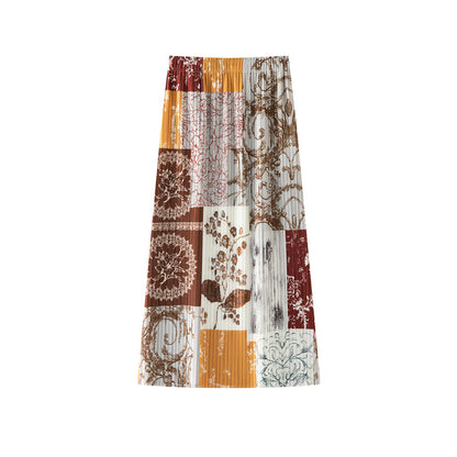 【ボトムス】夏 花柄  ハイウエスト プリーツ スカート 【SHシリーズ】