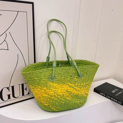 10色展開【バッグ】大容量 通勤 トートバッグ 夏新作 ビーチ旅行リゾート 編みバッグ ショルダーバッグ
