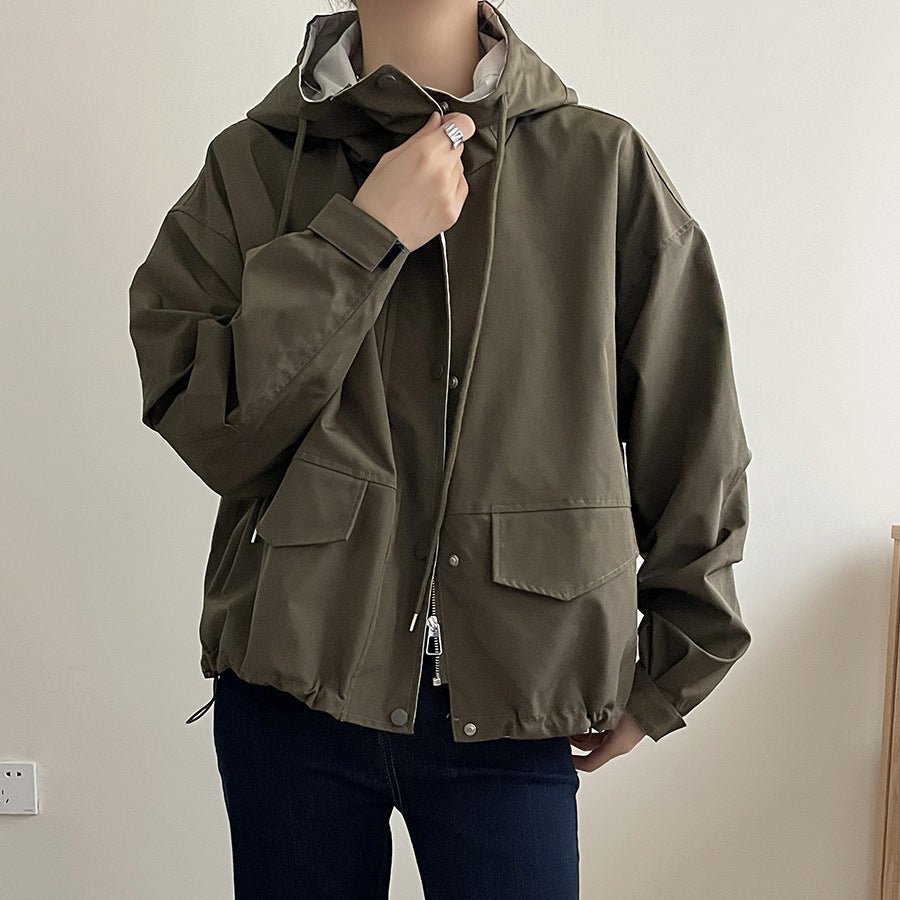 【24AW】【アウター】秋冬 韓国風 フード付き 合わせやすい ジャケット