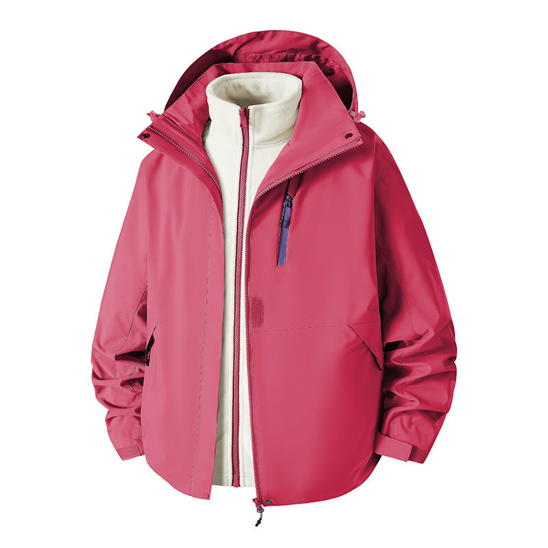 【アウター】ユニセックス アウトドア マウンテンパーカー ゆったりシルエット 3WAY仕様 着脱可能 カップル向け ジャケット【FCシリーズ】