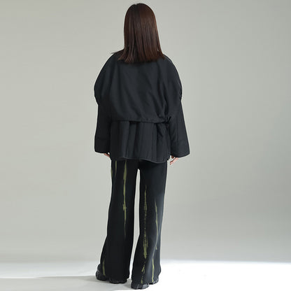 【24AW】【15～20日内発送】【アウター】ゆったり スタンドネック フェイクレイヤード 綿入れコート【AHシリーズ】