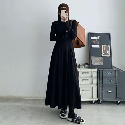 【24AW】【15～20日内発送】【ワンピース】韓国風 着痩せ 厚い保温 スリム 長袖ワンピース 【FCシリーズ】