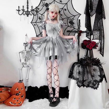 【ハロウィン】コスチューム ゴシック ゴーストブライド ダーク ウィッチ 吸血鬼 バー 舞台衣装