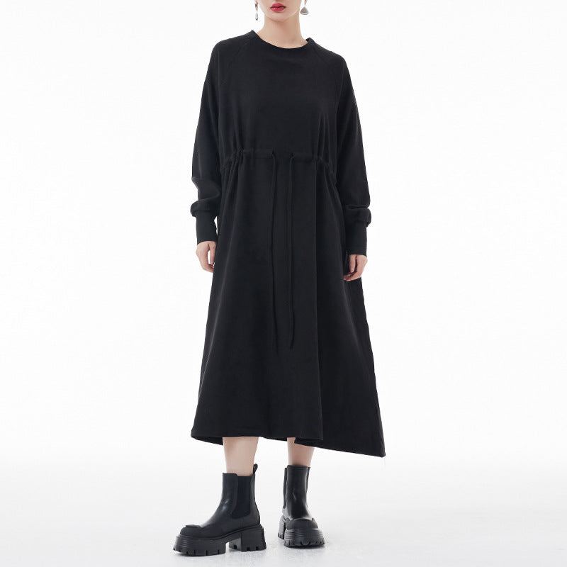 【24AW】【ワンピース】ラウンドネック ゆるリラックス 長袖 ワンピース