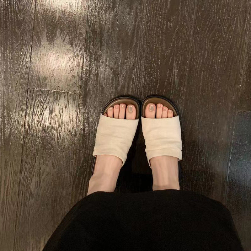 【シューズ】ヴィンテージ風カジュアルリゾートビーチフラットサンダル