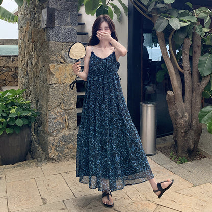 【ワンピース】清涼感あふれる絶美な夏新作 ファッショナブルなリゾート風 花柄ノースリーブワンピース【SHシリーズ】