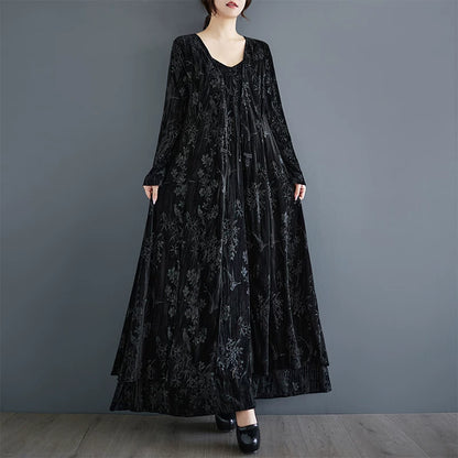 【60%OFF⭐️早い者勝ち】【ワンピース】レトロ ダークチャイナ風 ノースリーブワンピース チャイナボタン ブラック ミディ丈 レディース ロングドレス【SHシリーズ】