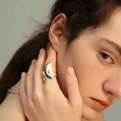 【🎁 B2G1｜先行スタート！】【グッズ】新中華風 レトロ ファッショナブル 高級感 ウェーブデザイン オープンリング