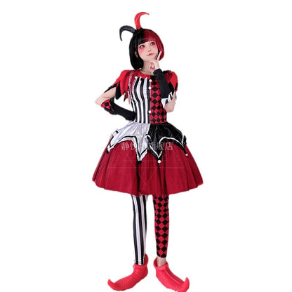 【ハロウィン】コスプレ  魔女 コスプレ 仮装 パーティー お祭り ワンピース ハーレークイーン コスチューム 演出衣装