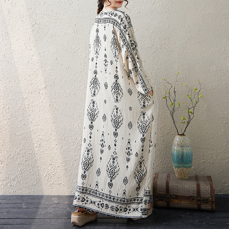 期間限定🍂60%OFF【ワンピース】花柄ワンピース レディース 秋新作 大きいサイズ 長袖 ゆったり フレンチレトロ 大人上品【SHシリーズ】