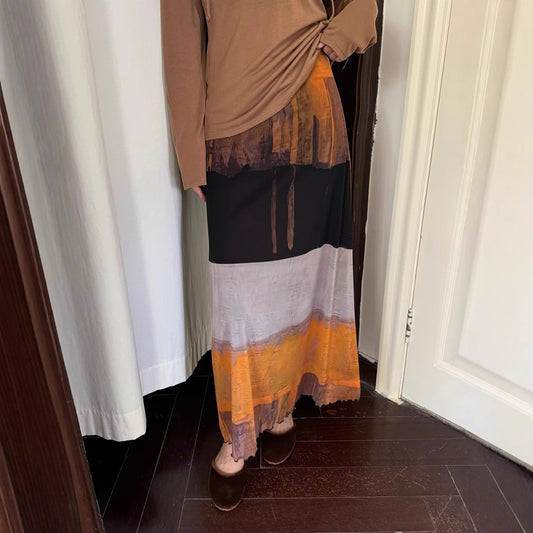 【ボトムス】夏 ウエストゴム アシンメトリー  合わせやすい  細見え スカート【SHシリーズ】