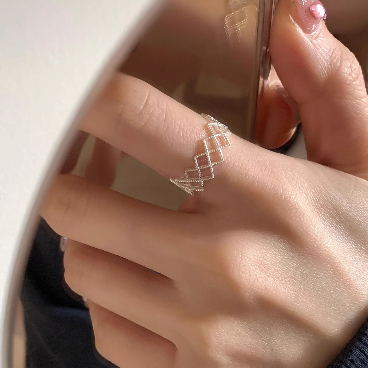 【🎁 B2G1｜先行スタート！】【グッズ】春 秋 冬 夏 ダイヤ柄 インデックス リング 【JZシリーズ】