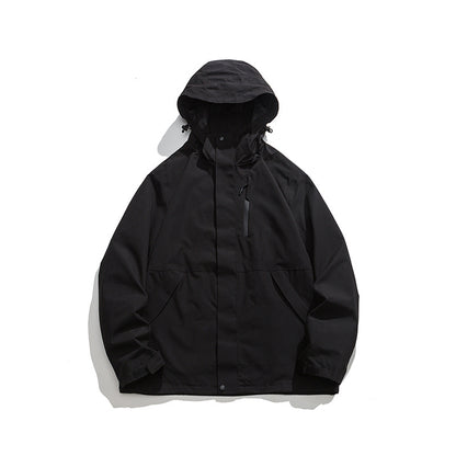 【アウター】ユニセックス アウトドア マウンテンパーカー ゆったりシルエット 3WAY仕様 着脱可能 カップル向け ジャケット【FCシリーズ】