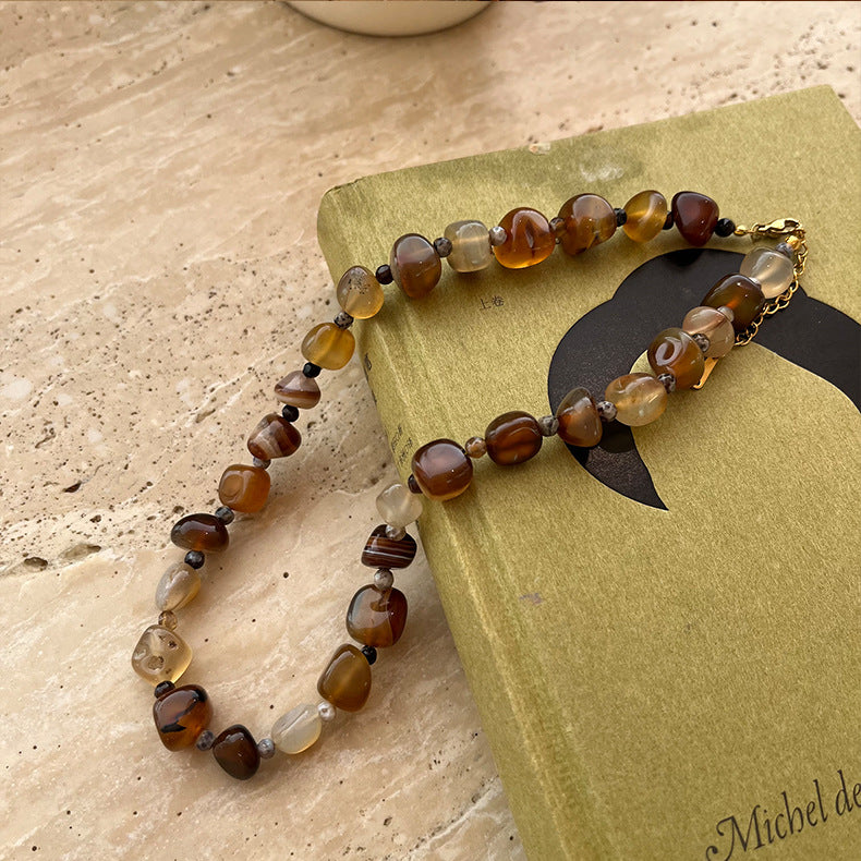 【🎁 B2G1｜先行スタート！】【グッズ】ヴィンテージ風 ビーズ チタン鋼 ネックレス  チョーカー