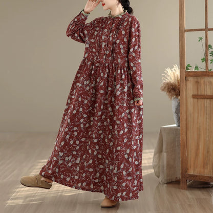 期間限定⭐️60%OFF【ワンピース】大きいサイズ プリント  フリルカラー 長袖 ワンピース 【SHシリーズ】