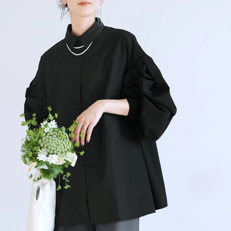 【トップス】夏 韓国風 ランタンスリーブ シャツ