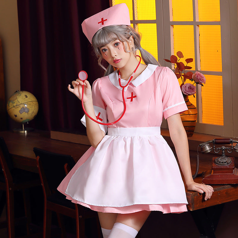 【ハロウィン】ナース コスチューム メイド ナースドレス 医療職 コスプレ パーティー衣装 レディース