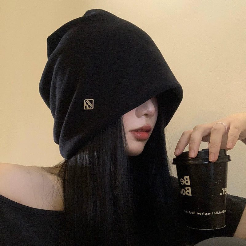 【グッズ】メタルロゴ ブラック ルーズビーニー 秋冬 万能コーデ 小顔効果