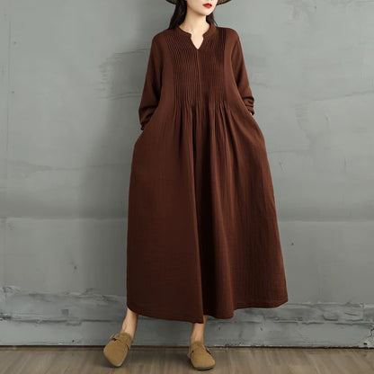 60%OFF⭐️期間限定【ワンピース】新作 レトロ風 ナチュラル系 ゆったり ロングスリーブ ダブルレイヤー シフォン フレア 長袖ワンピース【AHシリーズ】